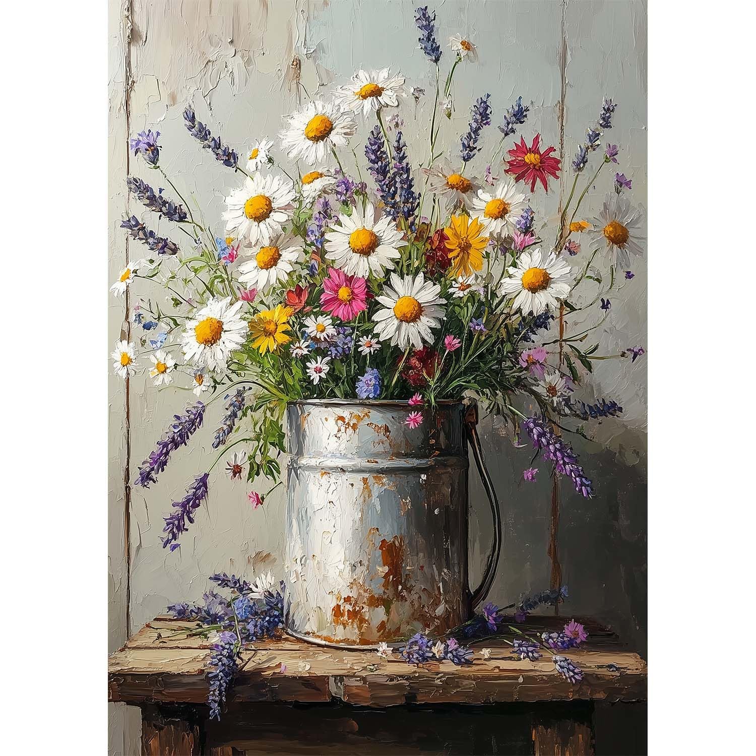 Foxkiss Wildflower Diamond Art Painting Kits For Adults, Daisy Bouquet Full Drill Diamond Dots Paintings For Beginners, Round 5D Paint With Diamonds Pictures Gem Art Painting Kits Diy Crafts Kits 12X16in
