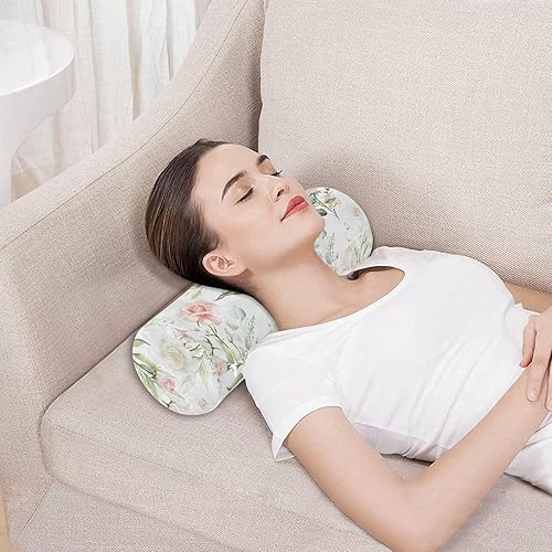 Miniatura 2 de Almohada redonda de acuarela con diseño floral para el cuello, almohada redonda para sofá, almohada cilíndrica para rodillas, almohada de apoyo