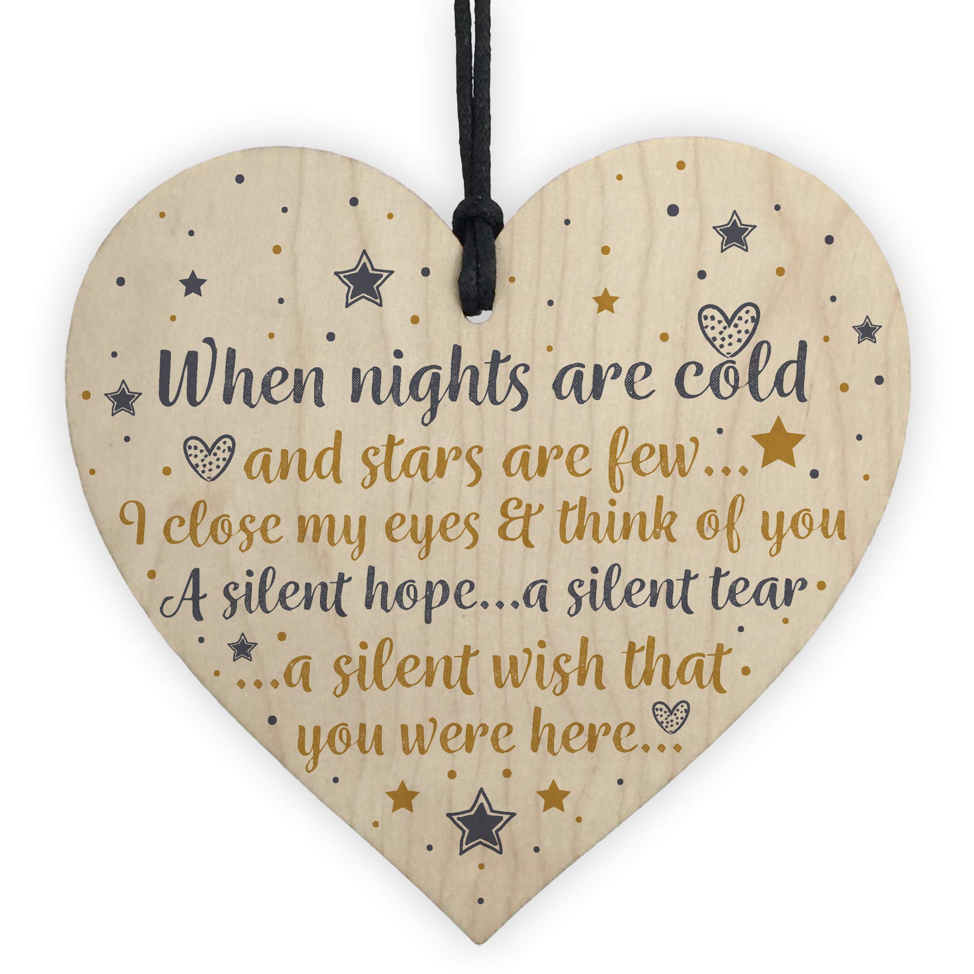 RED OCEAN CHRISTMAS Tree Decoration In Memory Mum Dad Nan Memorial Wooden Heart Bauble Gift