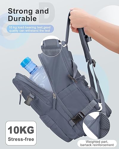 Vista 202 de VECAVE Mochila de viaje para laptop, mochila aprobada para vuelos,Mochila deportiva para universidad casual, E-peacockblue, Mochila para laptop