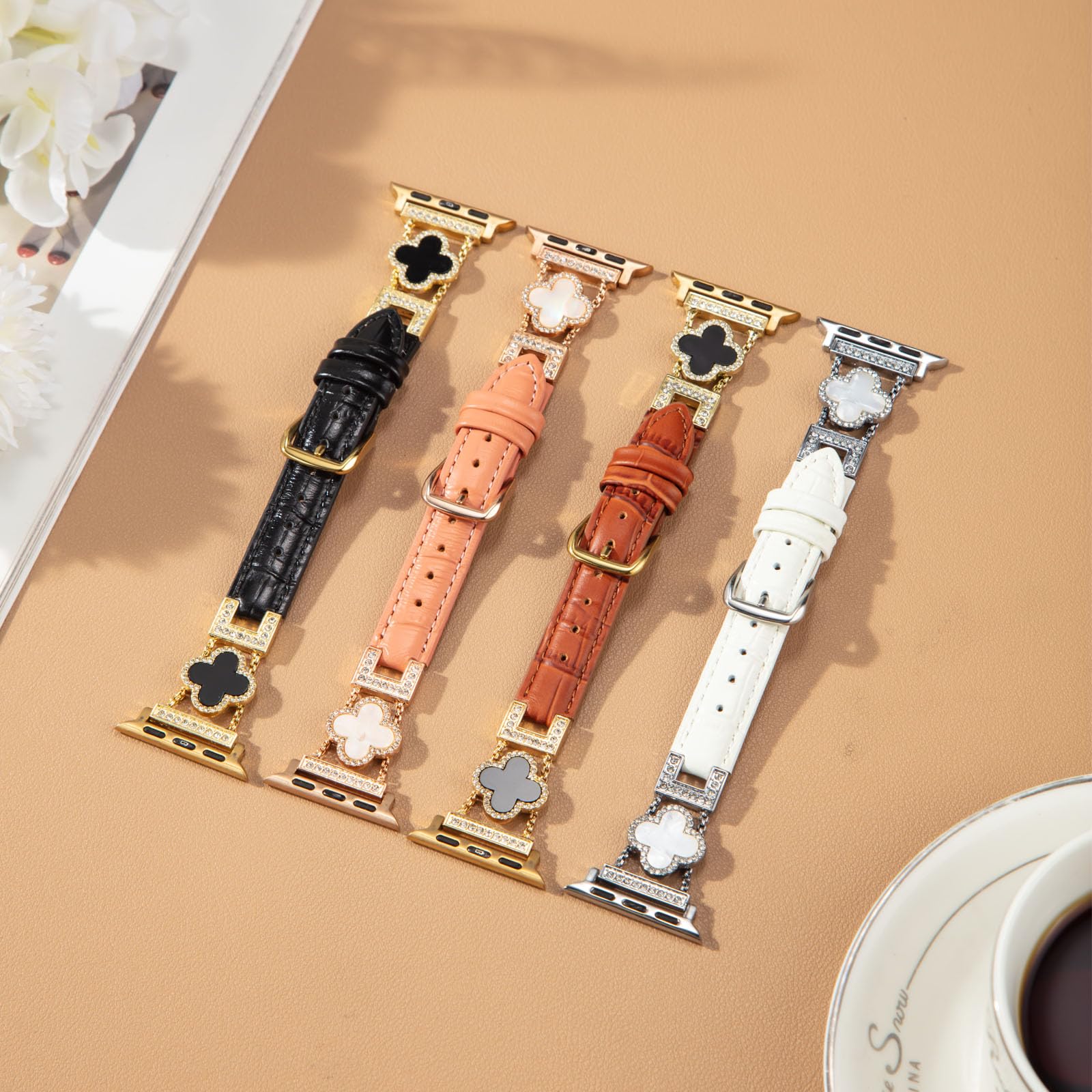 Fidzvsts Leather Straps Compatible with Apple Watch Women - Image 4