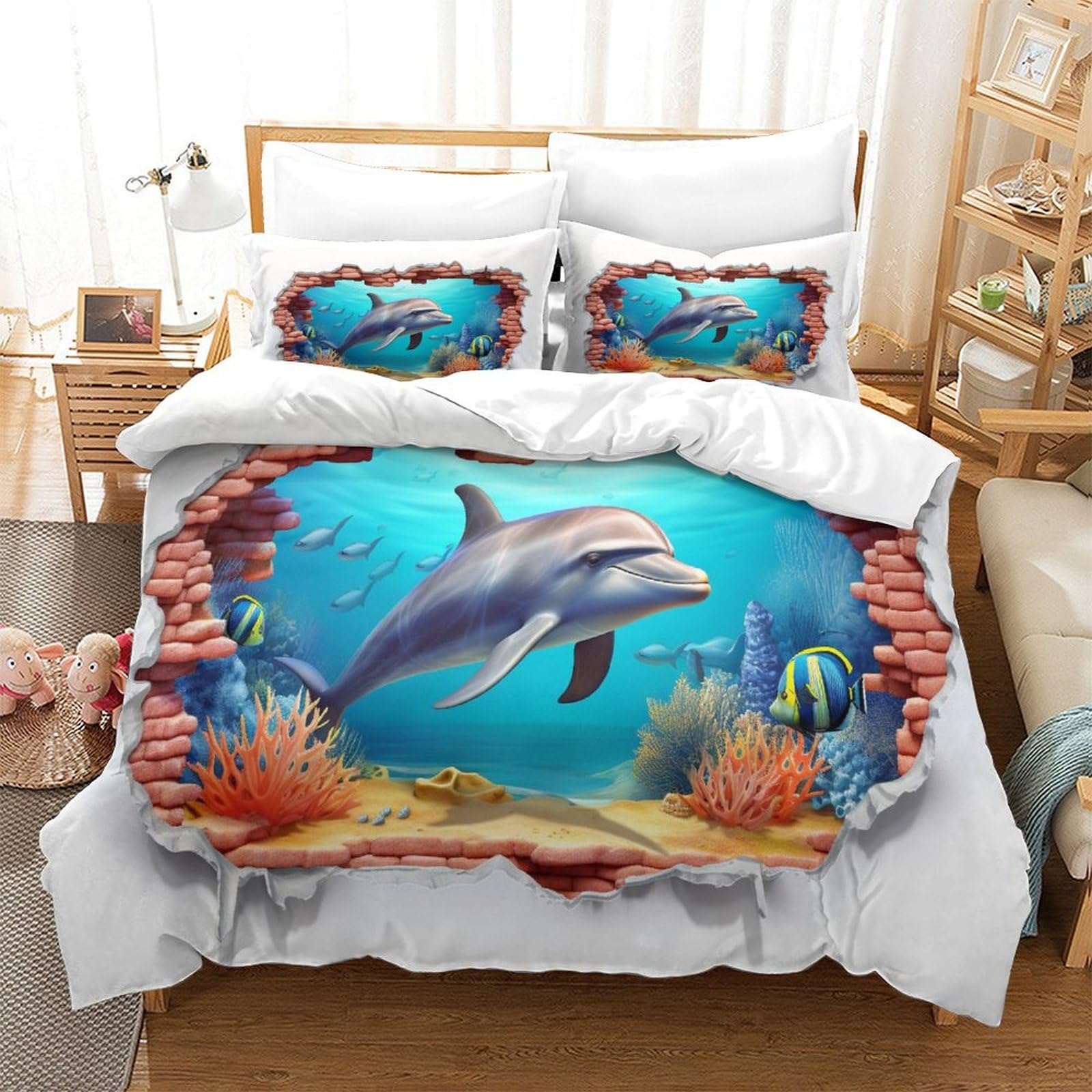 ERBAOUBND Dolphin 3D Stampa Set Biancheria Da Letto