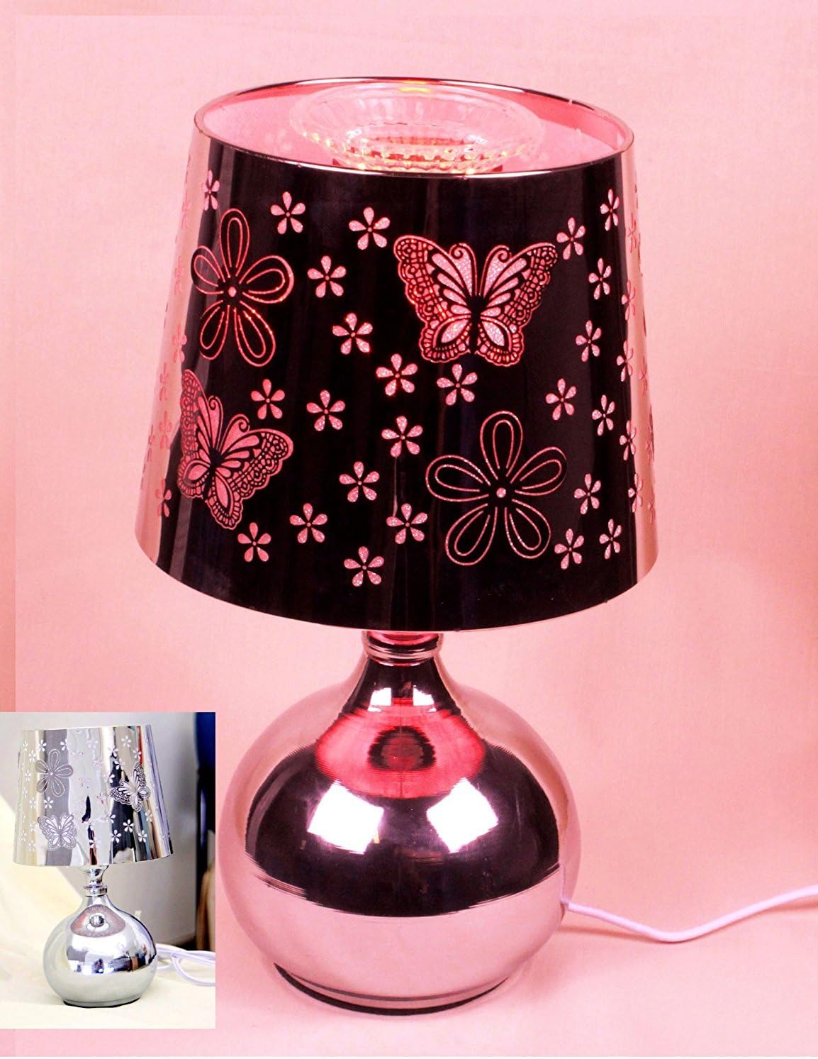 FRAGRANCE LAMP Gmt004 RED Light 10 inch Stainless Steel Wrap Butterfly Pattern