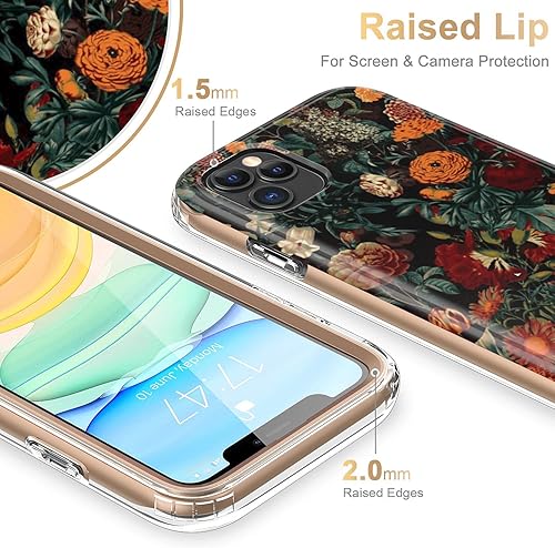 Miniatura 5 de ESDOT - Funda para iPhone 12 Pro Max con protector de pantalla integrado, funda de grado militar con diseño de moda para mujeres y niñas, funda