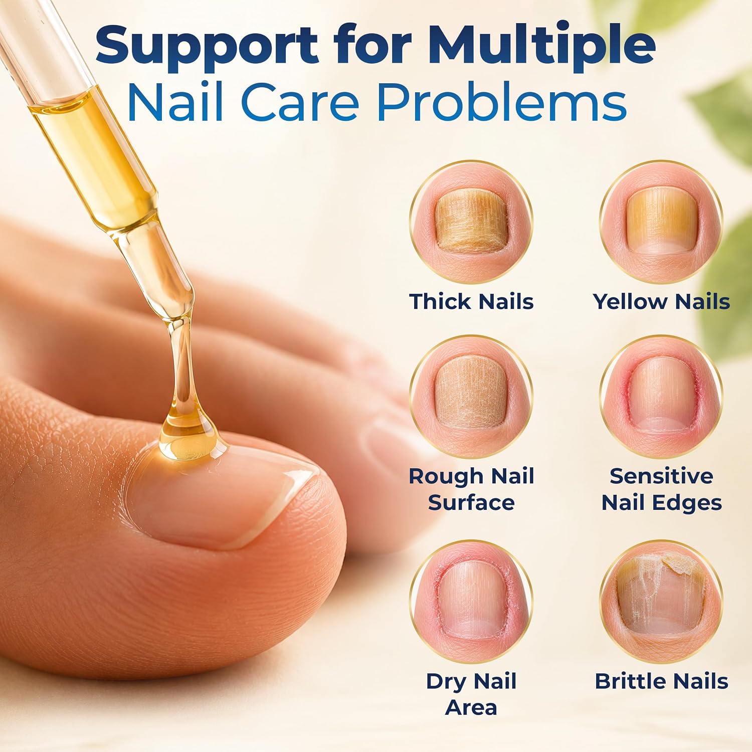 Premium Nail-Care Oil for Thick Discolored Brittle Yellow Nails Helps Restore Healthy Appearance Daily Formula with Easy Brush Applicator for Toes and Fingers
