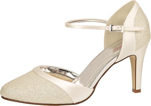 Rainbow Club Caroline Bruidsschoenen, pumps, riempje, ivoor/crème, satijn,  met glitter, dansschoenen, bruiloftsschoenen, hoge hakken, naaldhak :  Amazon.nl: Kleding, schoenen \u0026 sieraden