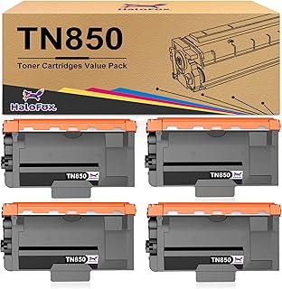 HaloFox Compatible Toner-Cartridge Replacement for Brother TN850 TN 850 TN-850 TN820 TN-820 TN 820 for HL-L6200DW MFC-L5900DW MFC-L5850DW MFC-L5700DW MFC-L6800DW HL-L5200DW Printer (Black, 4-Pack)