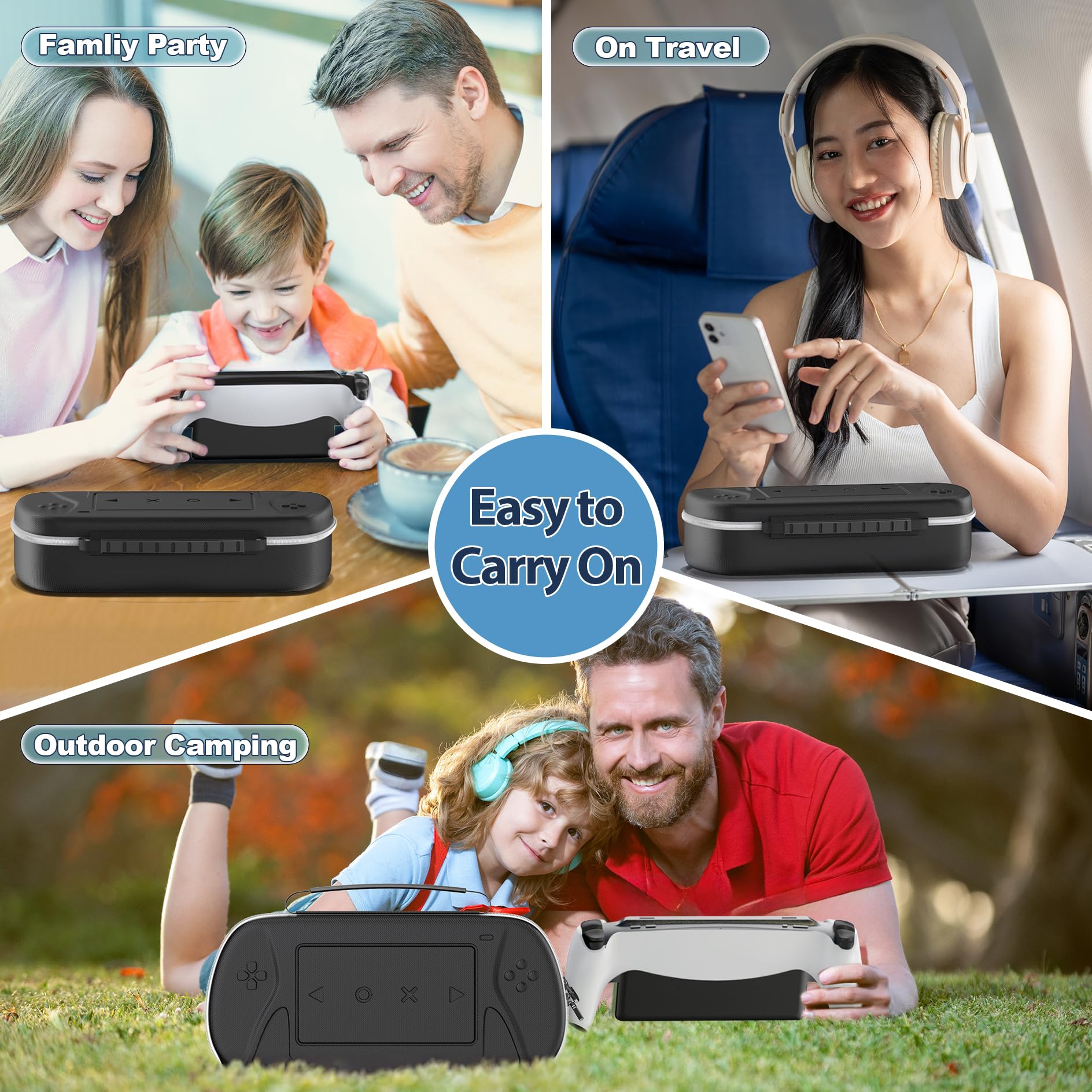 Tokluck Étui de Transport Rigide Compatible avec Play Portal Remote Player, Housse PS Portal avec Poche Zippée pour Contenir Les Accessoires PS Portal, Pochette PS Portal avec Rainure Personnalisée