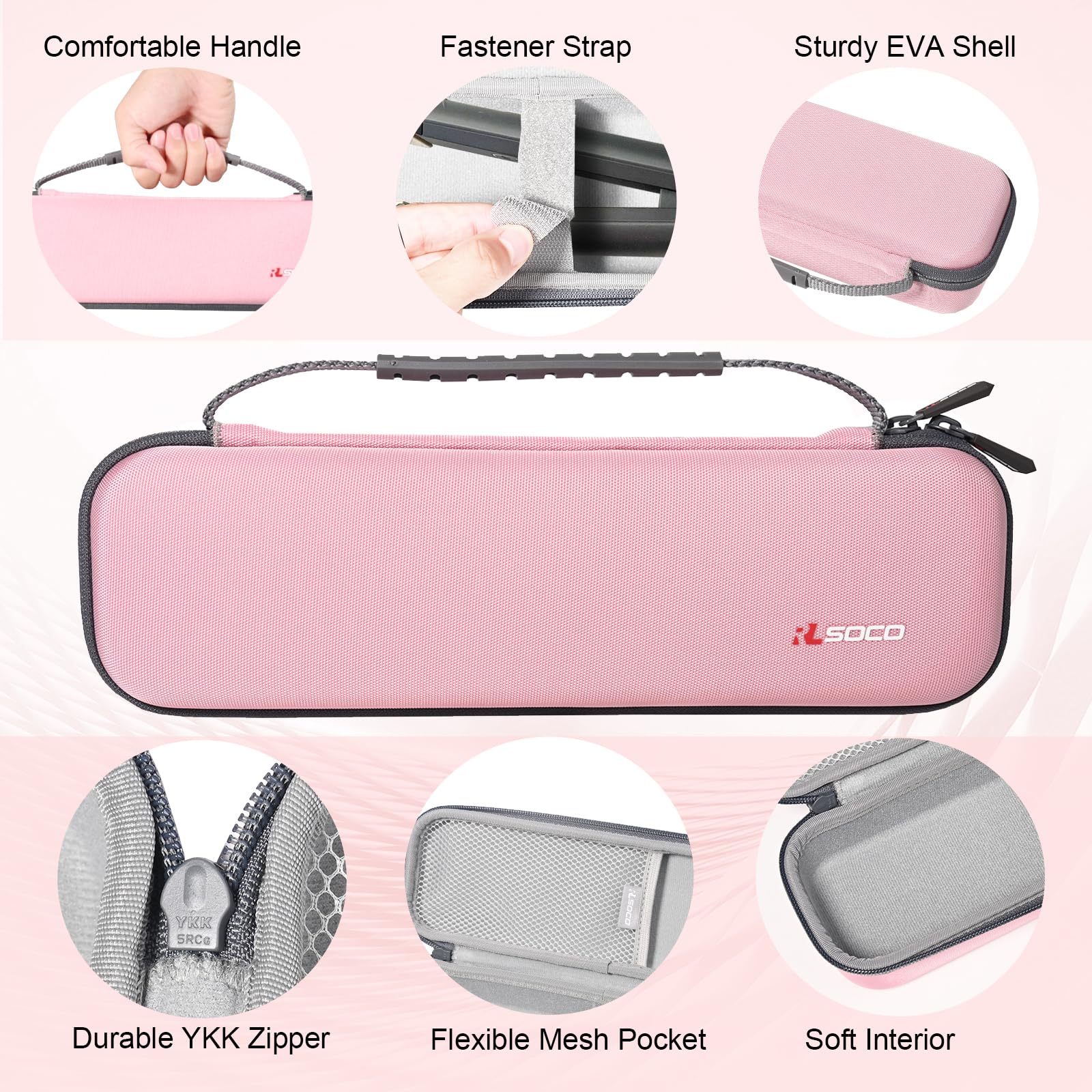 RLSOCO Tasche für ghd Gold/Max Breitplatten/Original/Platinum+/mini Glätteisen & Styler (Rosa)
