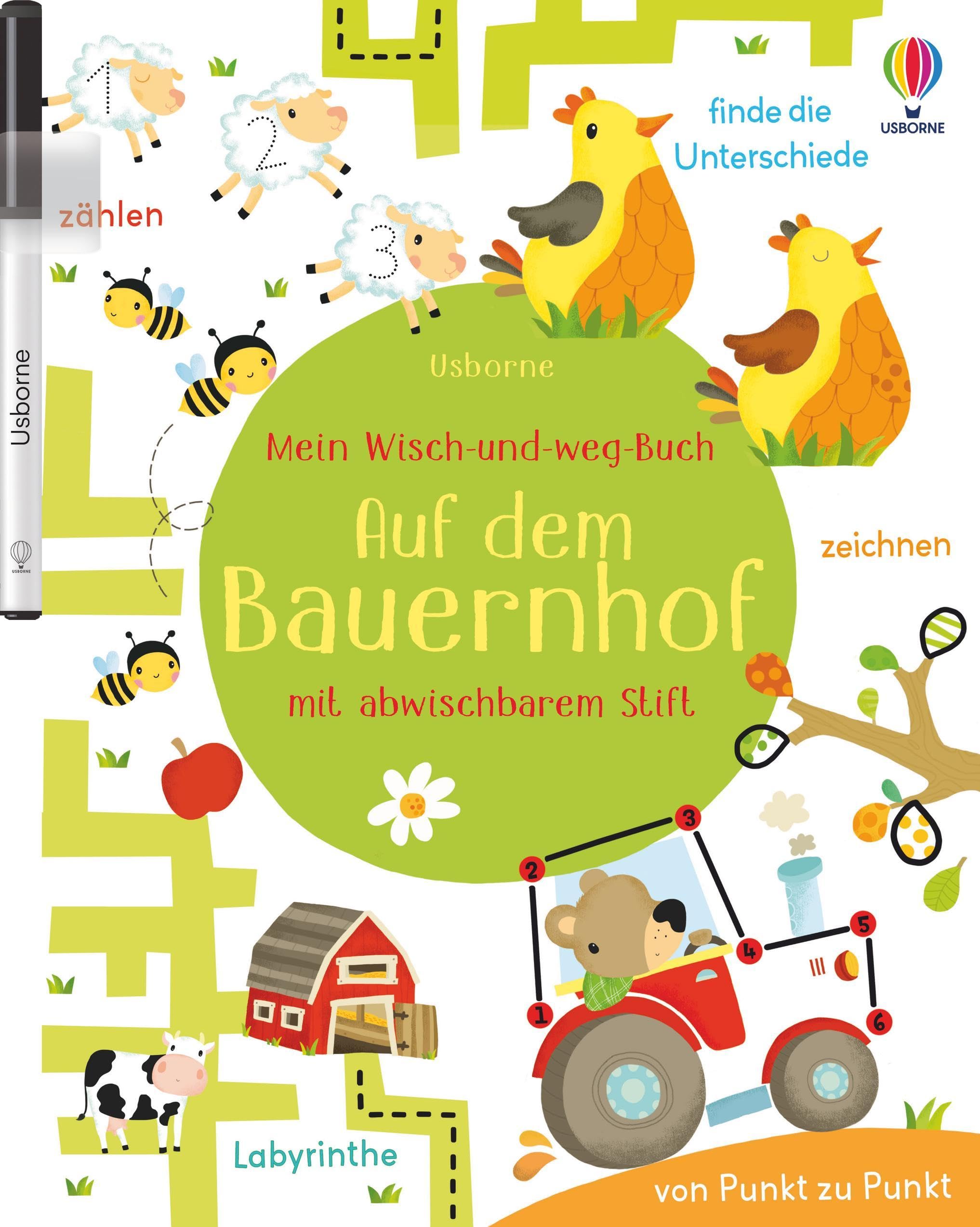 Mein Wisch-und-weg-Buch: Auf dem Bauernhof: mit abwischbarem Stift