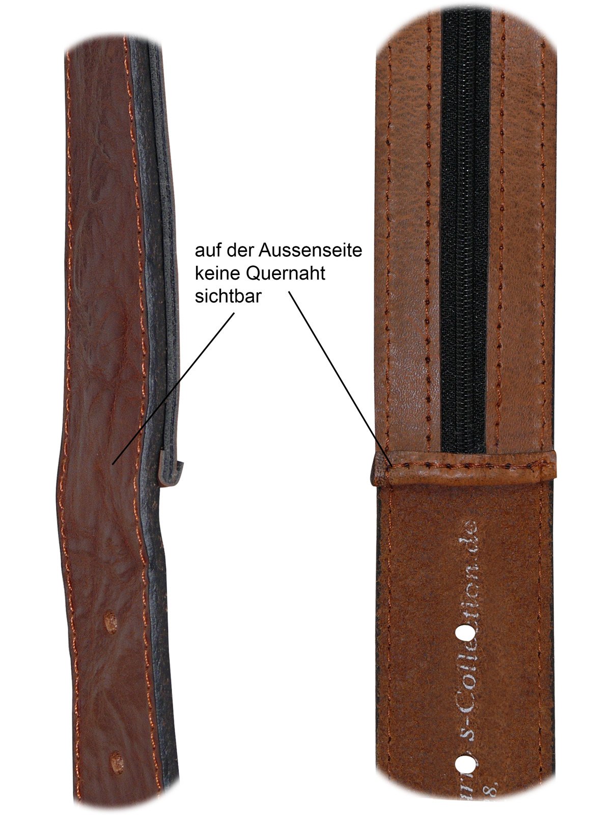 Harrys-Collection Unisex Tresorgürtel Leder 48, Braun, BW: 125