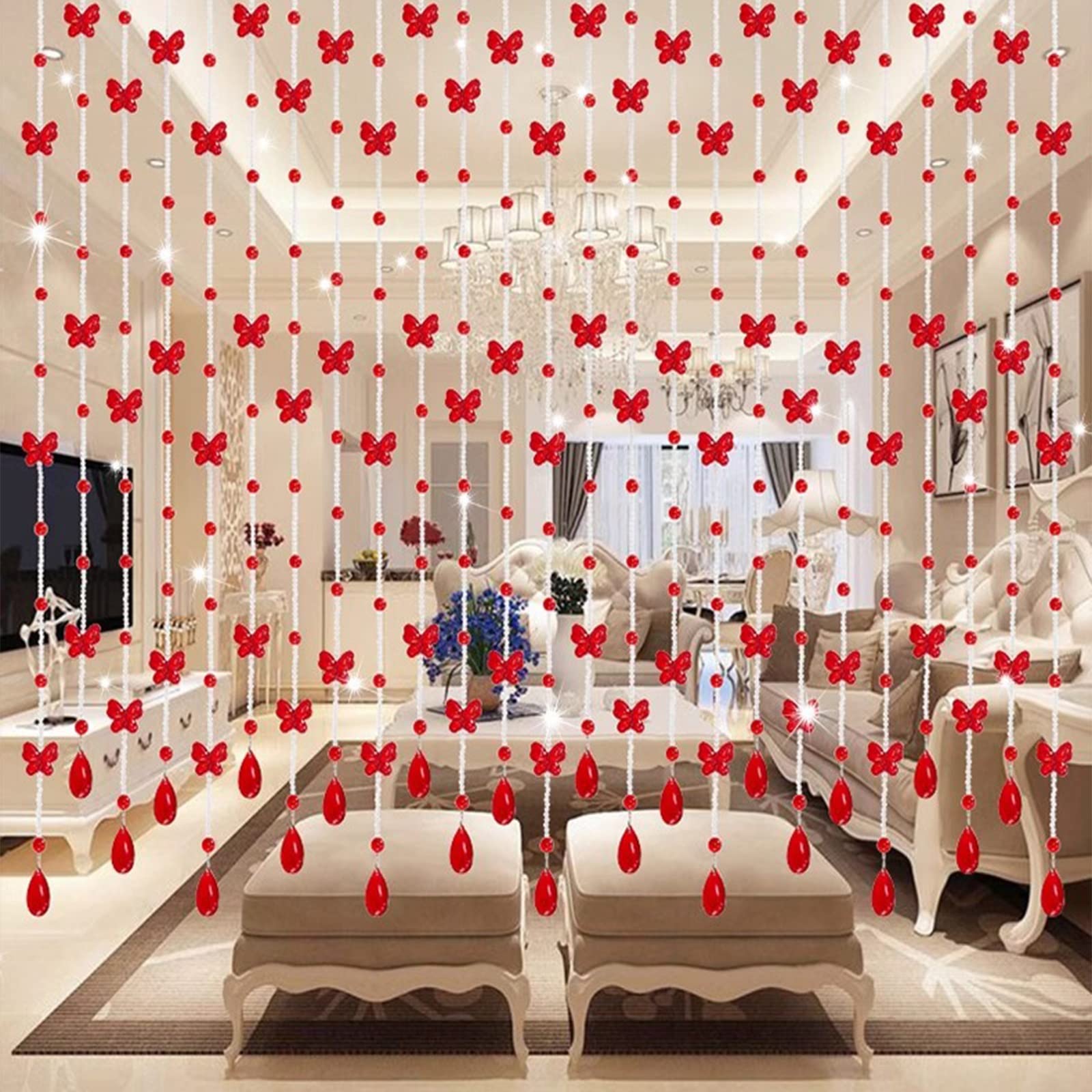 Amazon｜クリスタル ガラス ビーズカーテン、クリスタルアクリル