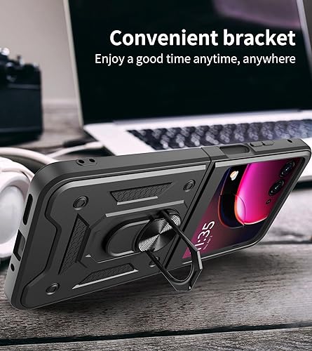Vista 315 de Carcasa de soporte compatible con Motorola Razr 2023, con cubierta deslizante para lente de cámara compatible con Motorola Razr 40 5G 2023 XT2323-1