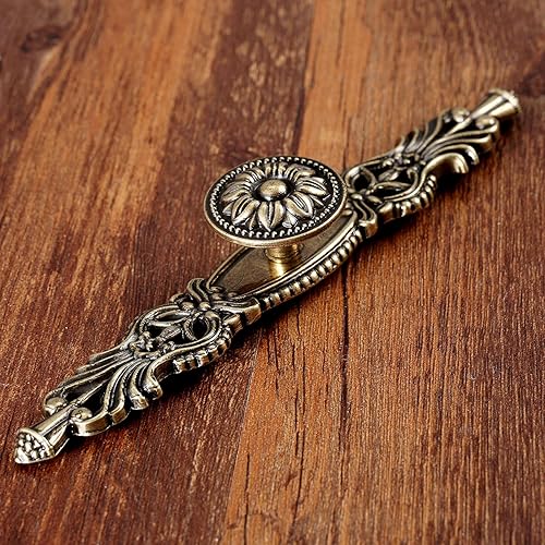 Miniatura 7 de Mgoodoo Manija de puerta para muebles de cocina, armario, armario, 5 unidades, estilo nórdico, simple, vintage, bronce antiguo, 6.693 in