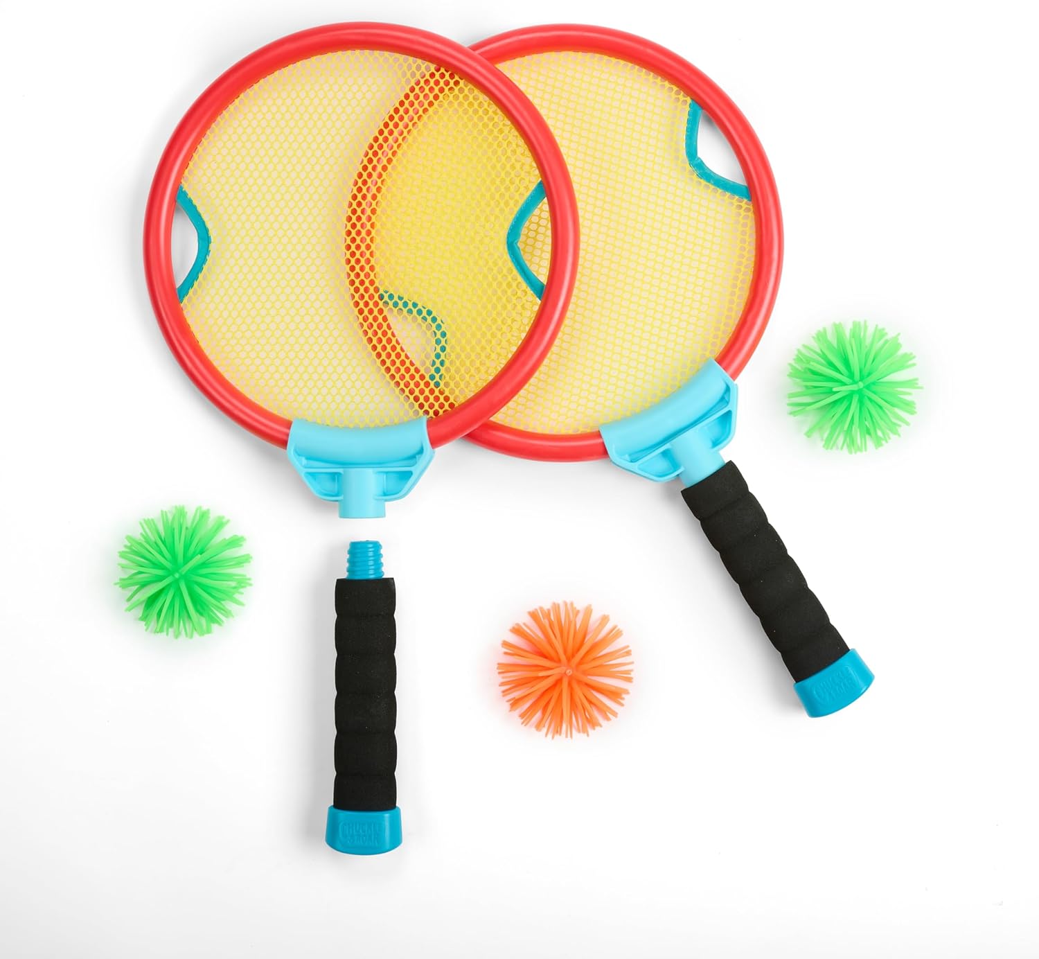 Chuckle & Roar - 2 in 1 Pogo Paddles - Outdoor Volley Play - Two Modes of Play - Includes 2 Rackets - Ages 3 and Up