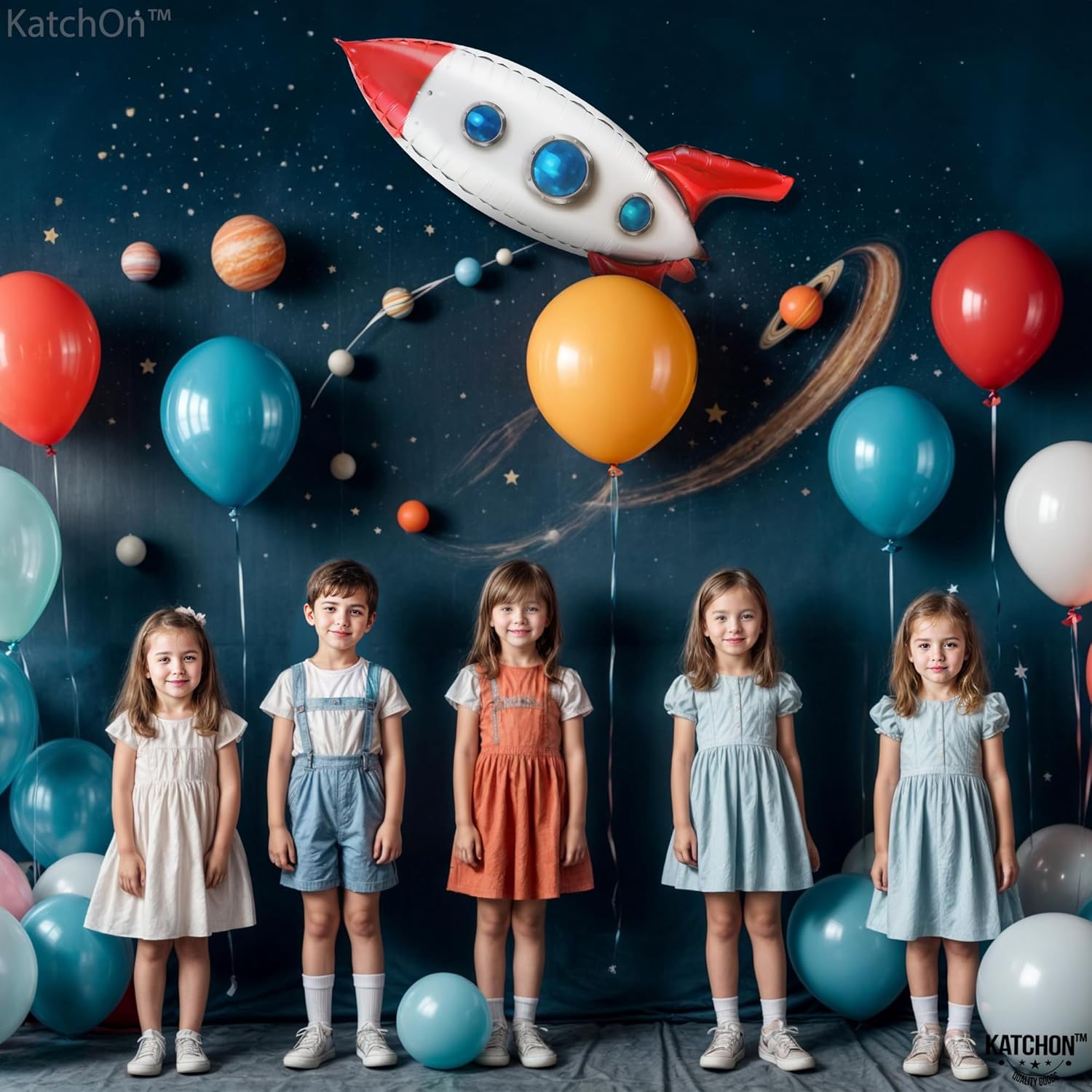 KatchOn, Large Rocket Balloon for Kids - 33 Inch | Rocket Balloons for Space Party Decorations | Spaceship Balloon | Space Balloons for space Birthday Decorations | rocket Birthday Supplies