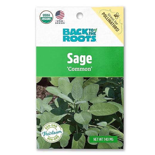 Back to the Roots 100% Organic Seed Packet - Sage 'Common' 140mg