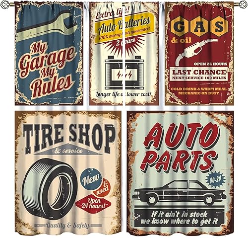 Cortinas de los años 50, letreros de automóvil vintage, reparación de publicidad de automóvil, garaje, clásicos, servicio de cortina, bolsillo para