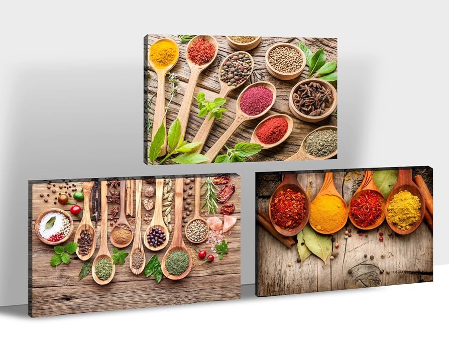 Amazon.com: 3 Pieces Wall Art - Kitchen Canvas Decor