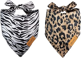 Willow Creek Pet Apparel Bandana Scarf for Dogs & Puppies | Animal Print 2 Pack | Dual Layered Durable Fabric |Cute & Modern| All Breeds | Boy & Girl | Adjustable Small, Large, & X-Large (Large)