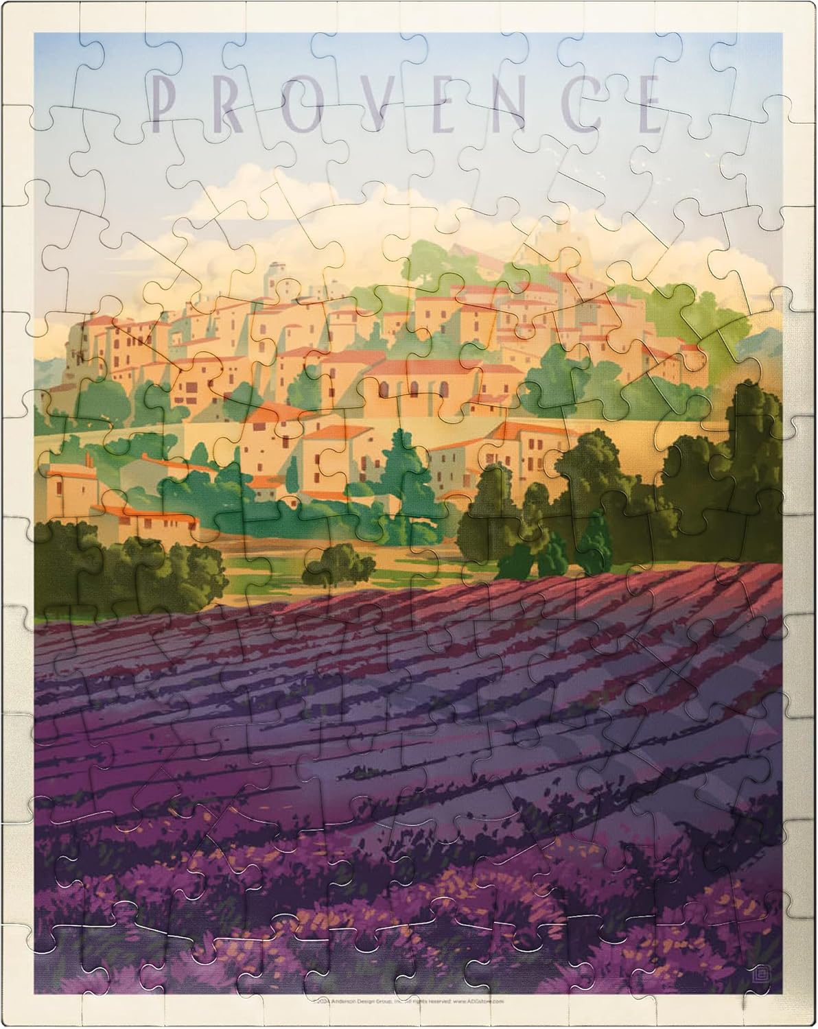 MyPuzzle France: Provence in The Afternoon, Vintage Poster - Premium 100 Piece Jigsaw Puzzle for Adults