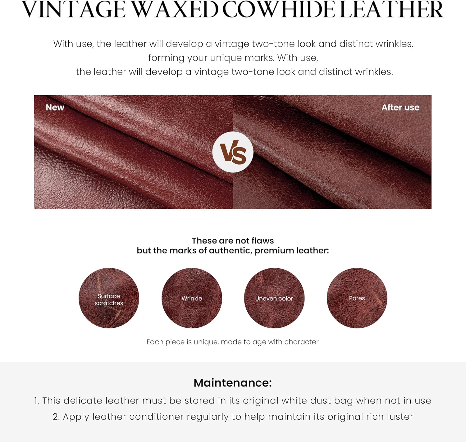 befen Vintage Genuine Leather Satchel Tote Bag for Women, Top Handle Handbags Leather Purse, Large Shoulder Crossbody Bags - Image 4