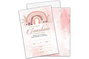 25 Boho Rainbow Baby Shower Invitations
