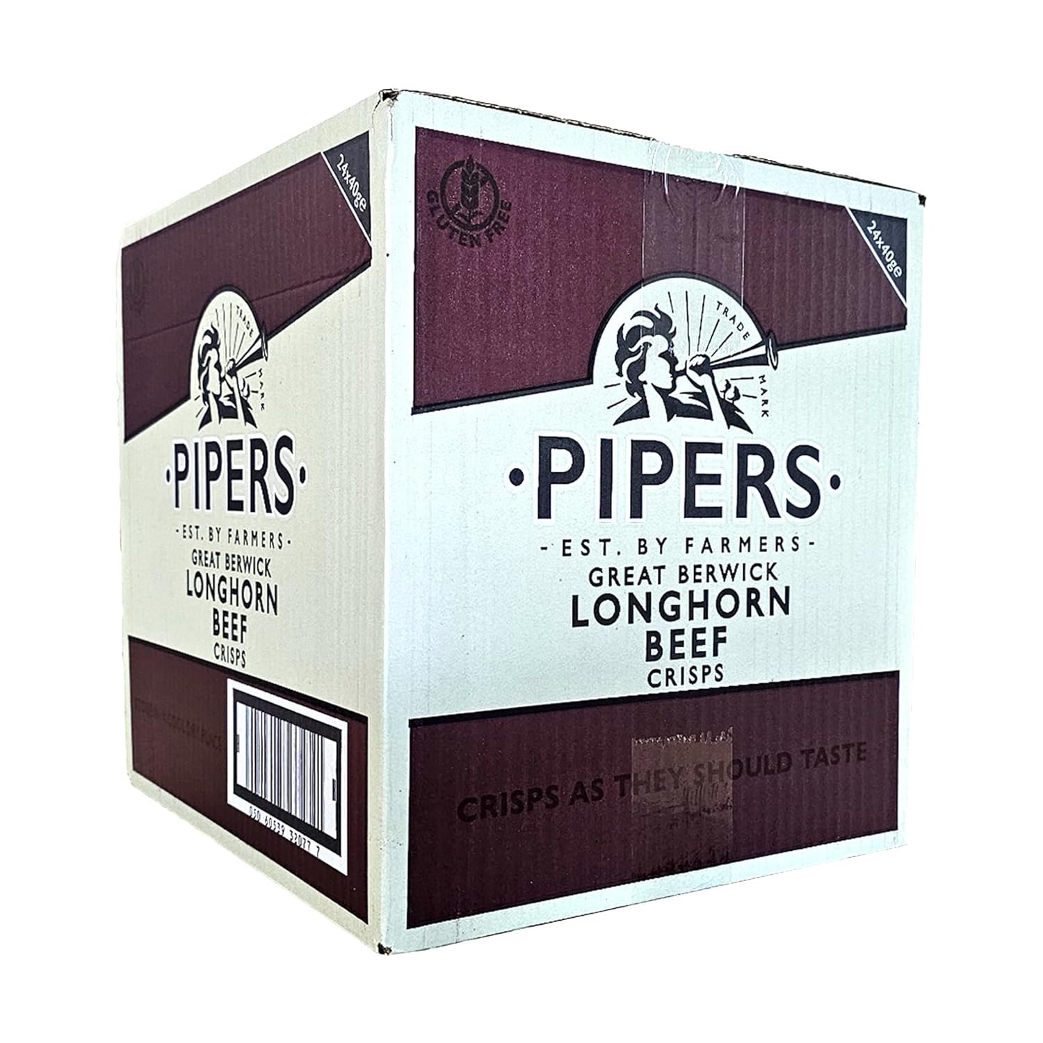 Pipers Longhorn Beef Crisps 40g x 24 Bags