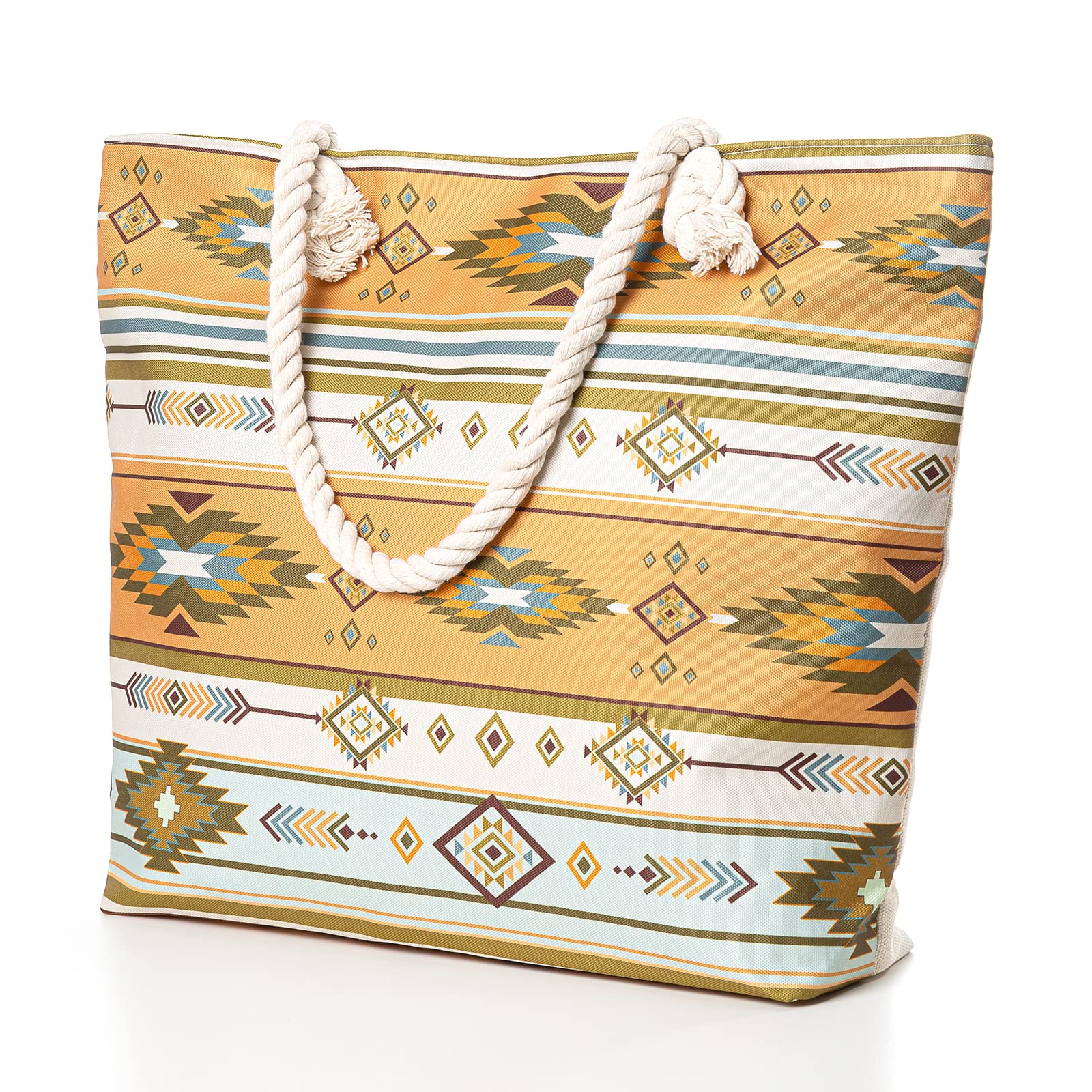 NU TRENDZ Southwest Large Beach Tote Bags for Women, Reusable Grocery Shopping Cloth Bags