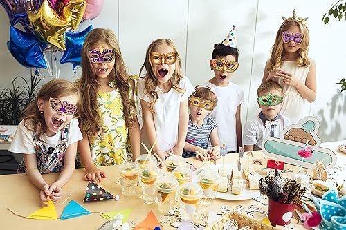 Miniatura 4 de On-Airstore Máscaras faciales de papel para carnaval de Mardi Gras para mujeres y niñas, disfraz de mascarada, accesorios de recuerdo de fiesta