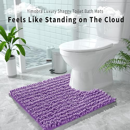 Miniatura 508 de Yimobra - Tapete de baño largo de felpilla, grande de 55.1 x 24 pulgadas, microfibra gruesa, absorbente, extrasuave, antideslizante, peludo, lavable