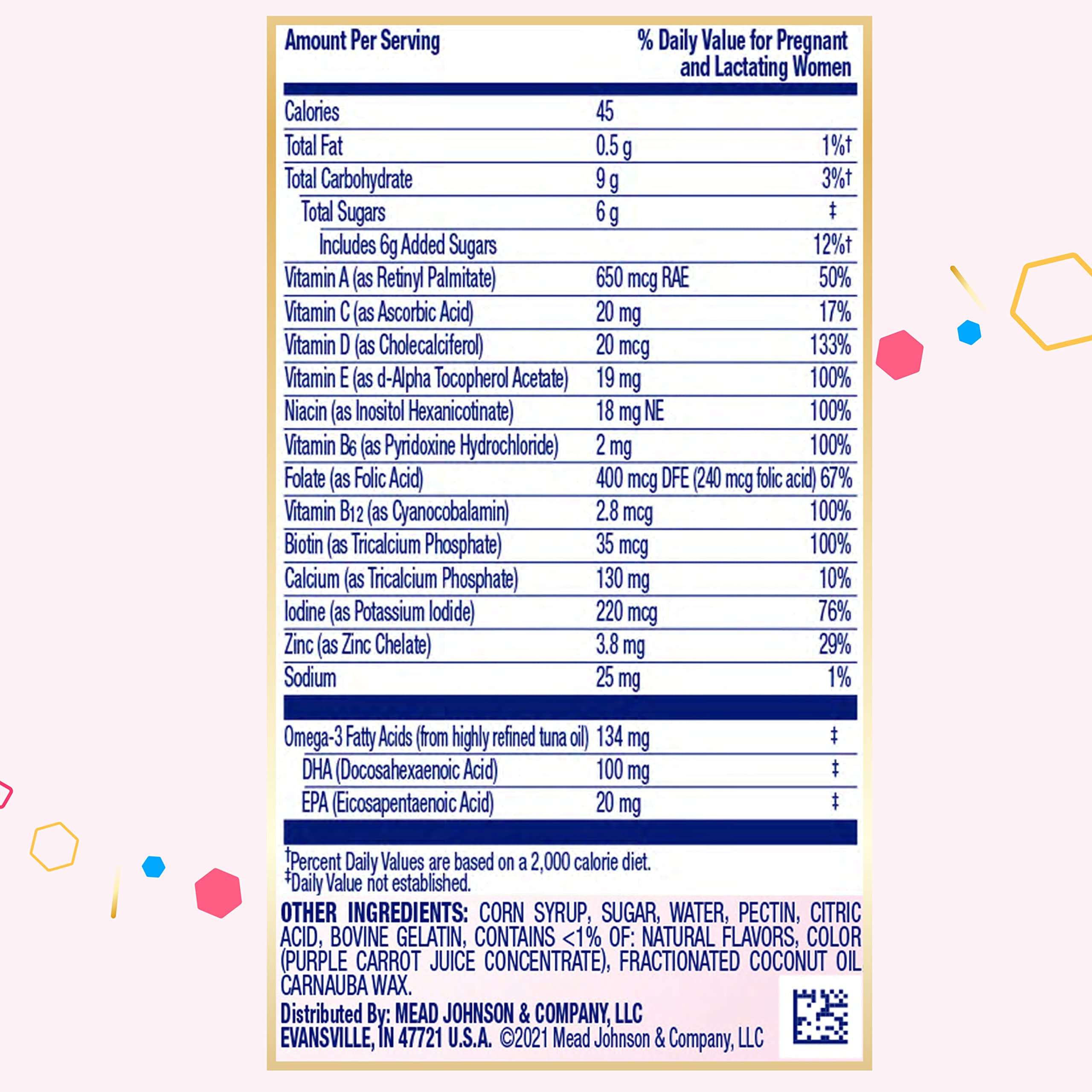 Enfamom Prenatal Multivitamin, 75 Gummies, Supplement for Pregnant and Lactating Women from