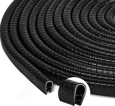 Car Door Edge Guard Protector Strips U Shape Rubber Car Door Seal Trim for Mental Edges Boat, Grip Range 1.0mm to 2.5mm 10m