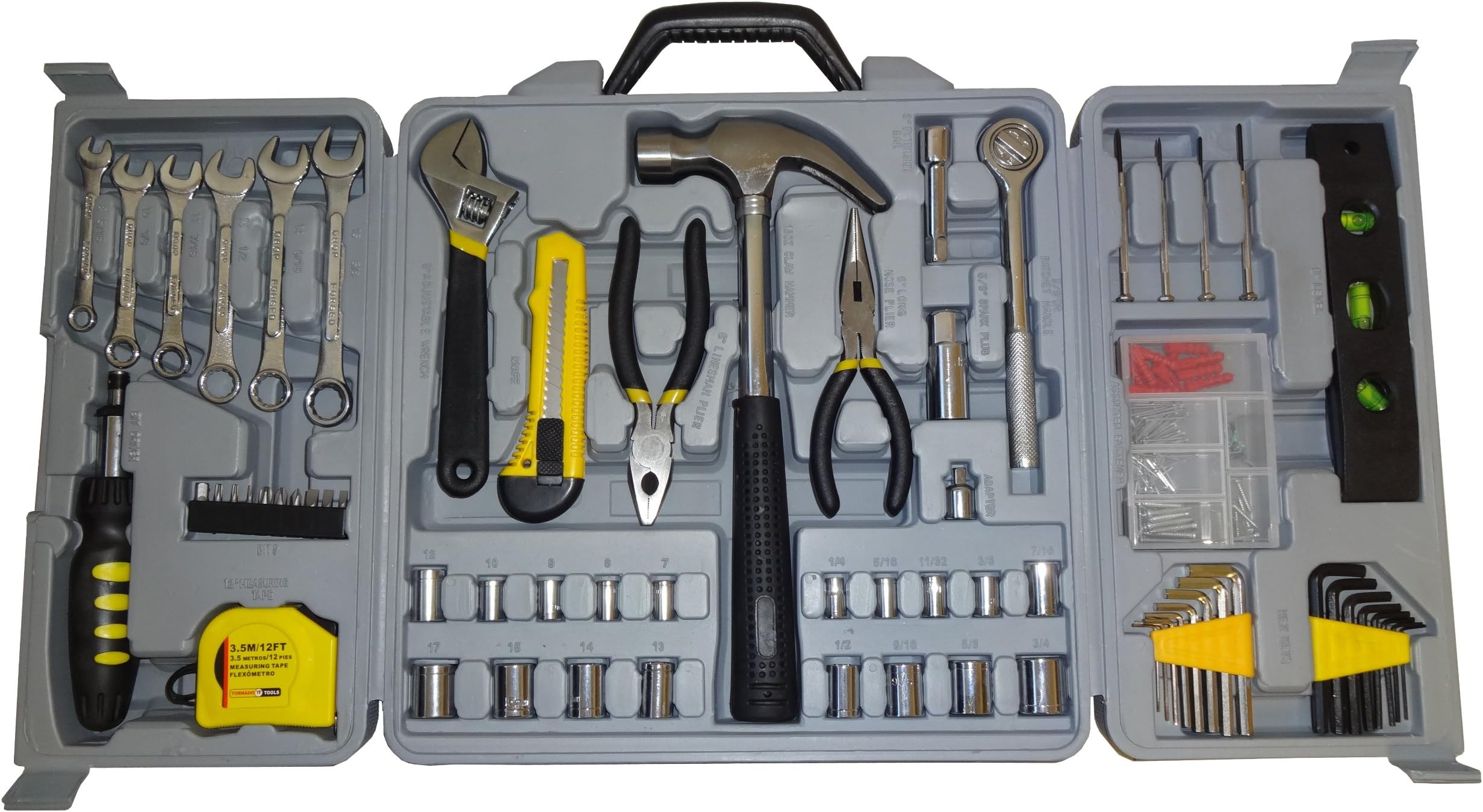 160 Piece Household Tool Set, with 94 Piece Assorted Screw Kit (66 piece tool set with 94 piece assorted screw kit)