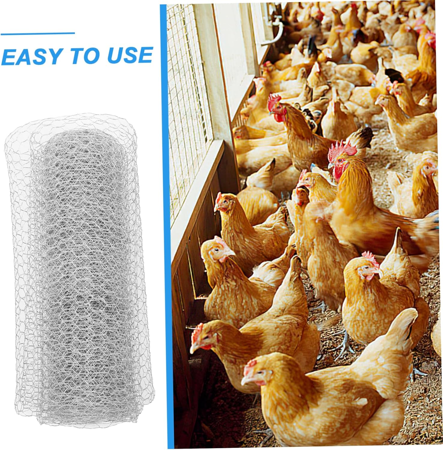 balacoo 1roll Hexagonal Poultry Netting for Garden Livestock Lightweight Wire Fencing Wire Easy to Store for Enclosures