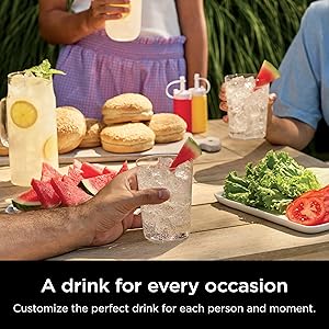 Ninja Thirsti Drink System, Soda Maker, Create Unique Sparkling & Still Drinks, Personalize Size & Flavor, Carbonated Water Machine, 60L CO2 Cylinder & Variety of Flavored Water Drops, Gray WC999AMZ