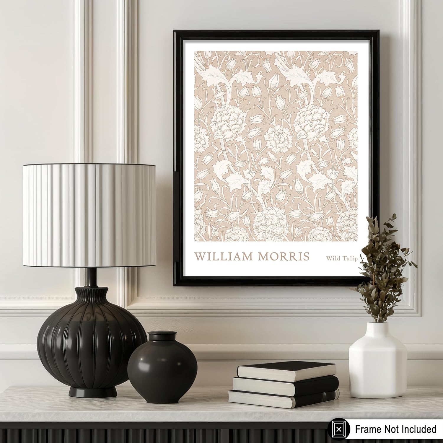 Poster Master Vintage William Morris Poster - Retro Wild Tulip Print - Floral & Flower Illustration - Textile & Watercolor Design - Botanical Art - Aesthetic Living Room Decor - 8x10 UNFRAMED