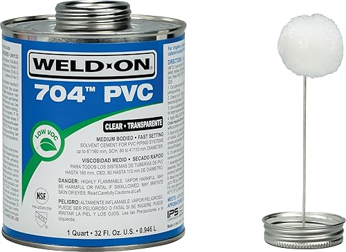 Miniatura 4 de Weld-On 12123 704 Cemento solvente de alta resistencia de grado industrial de PVC+ de cuerpo medio, de ajuste rápido y bajo contenido de compuestos