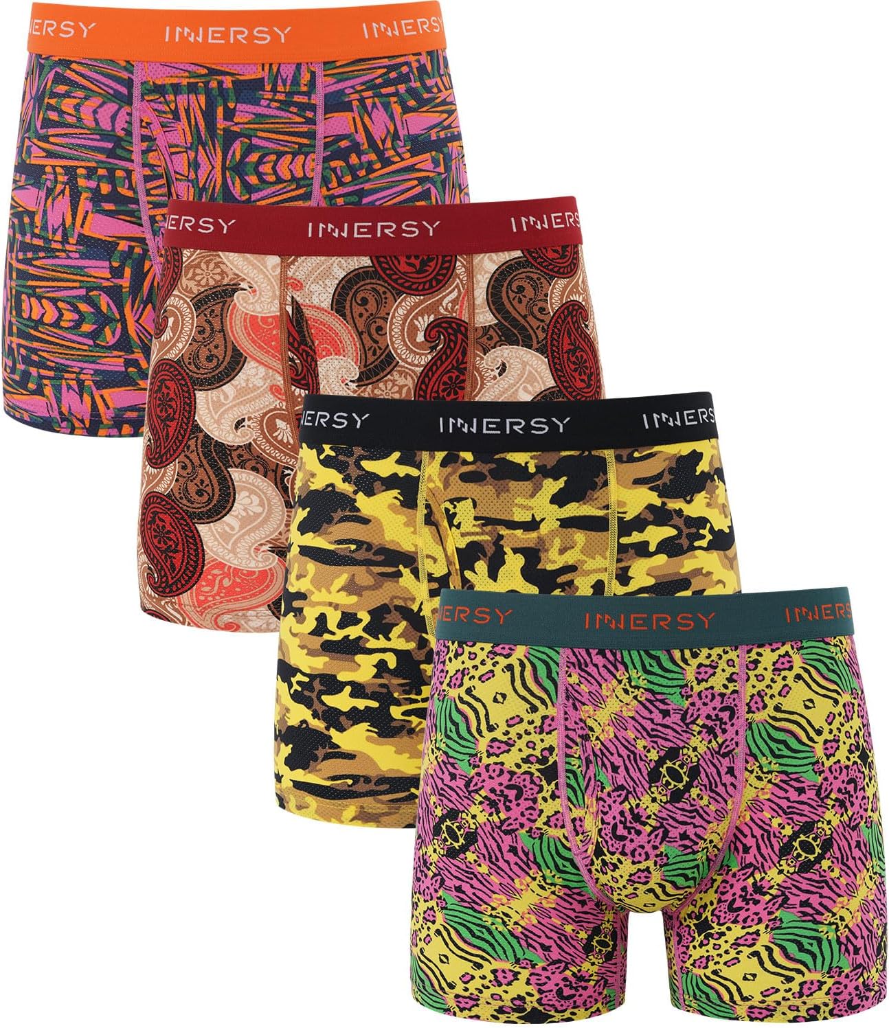INNERSY Men's Breathable Mesh Boxer Briefs Cooling Moisture Wicking Underwear 4-Pack