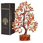 YATSKIA Carnelian Crystal - Gem Tree, Stone Tree, Crystal Tree for Positive Energy, Healing Crystals, Chakra Tree of Life, Gemstones and Crystals