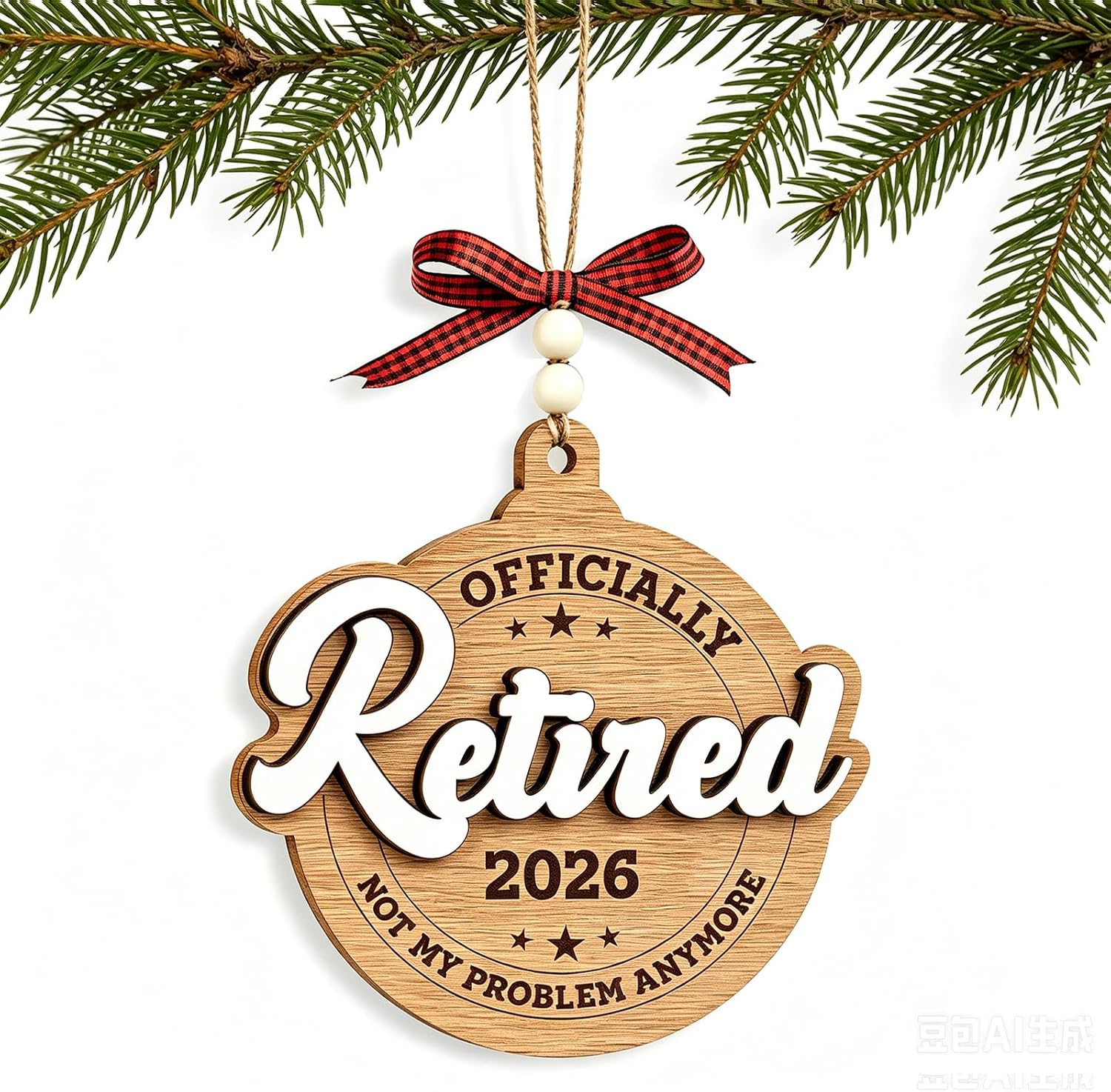 Retirement Gifts for for Women, Men, Funny Retired 2026 Wooden Ornament, Thank You Gift for Teachers, Nurses, Librarians, Employee Appreciation, Coworker Leaving, Boss Retirement