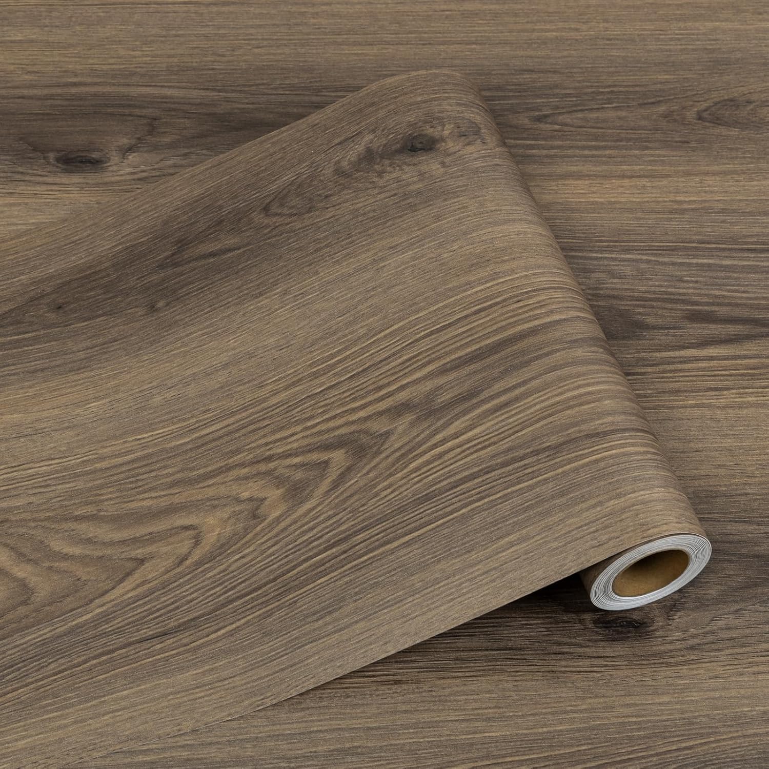 Peel and Stick Floor Tile Wood Grain Texture, Self-Adhesive and Waterproof Vinyl Flooring Roll for Bathroom, Kitchen, RV Renovation(Total Covers 22.6 Sq.Ft)