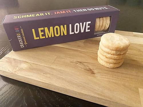 Miniatura 3 de Lemon Love Galletas gourmet artesanales. Bocadillo de mantequilla y galletas de embutidos para platos o aperitivos, hechas en Missouri, caja de 5