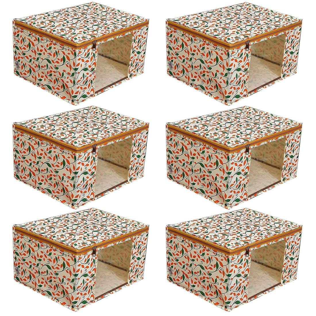 amira industries Plastic Saree Covers With Zip|Saree Covers For Storage|Saree Packing Covers For Wedding|Pack Of 06(Orange Patti),35 Cm,22 Cm (B0C4F67CZS) Amazon Price History, Amazon Price Tracker