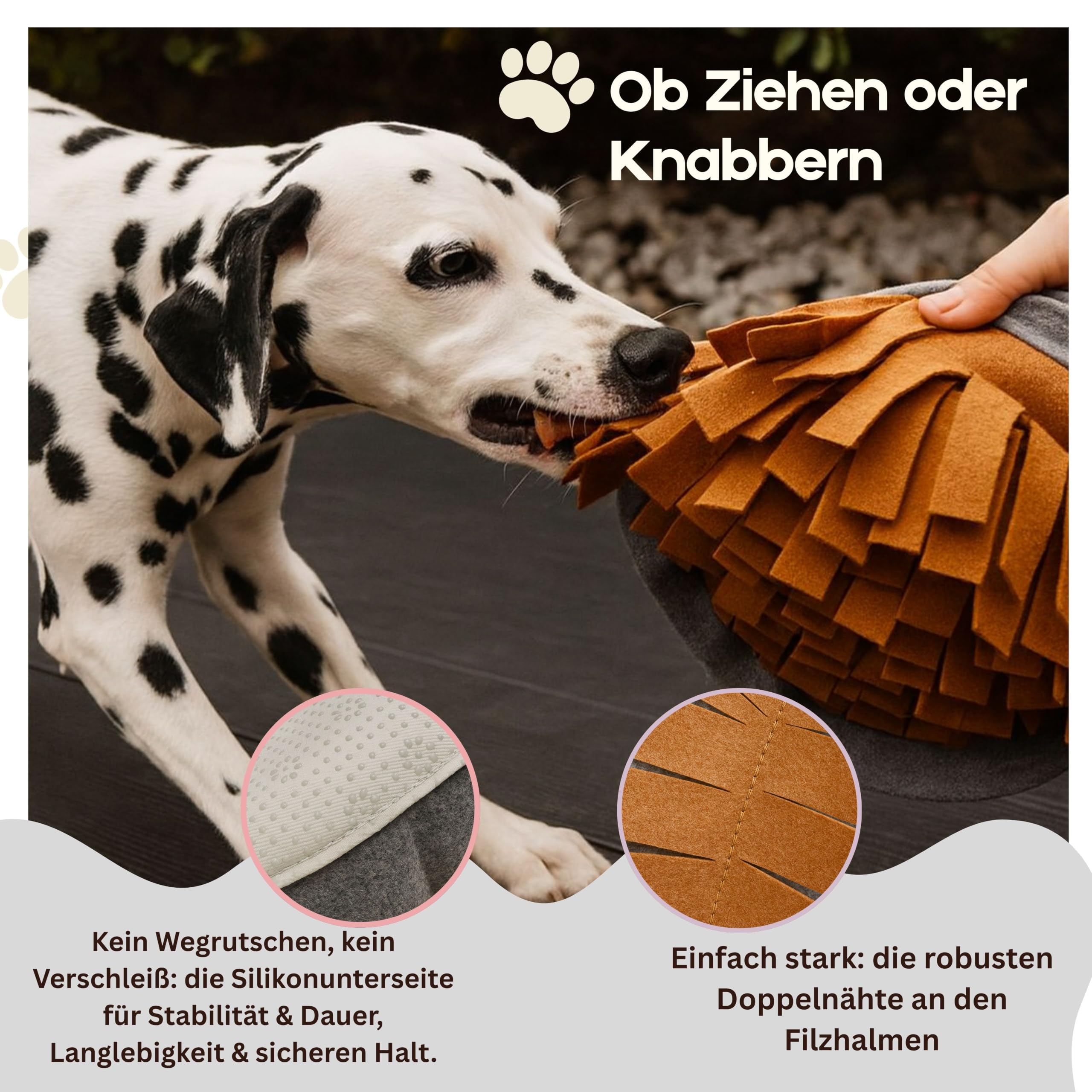 Schnüffelteppich Hund – Hundespielzeug 2-in-1 Set mit Leckerli-Beutel – Schnüffelmatte Beschäftigung für kleine & große Hunde & Welpen – Intelligenzspielzeug Nasenarbeit, rutschfest & waschbar