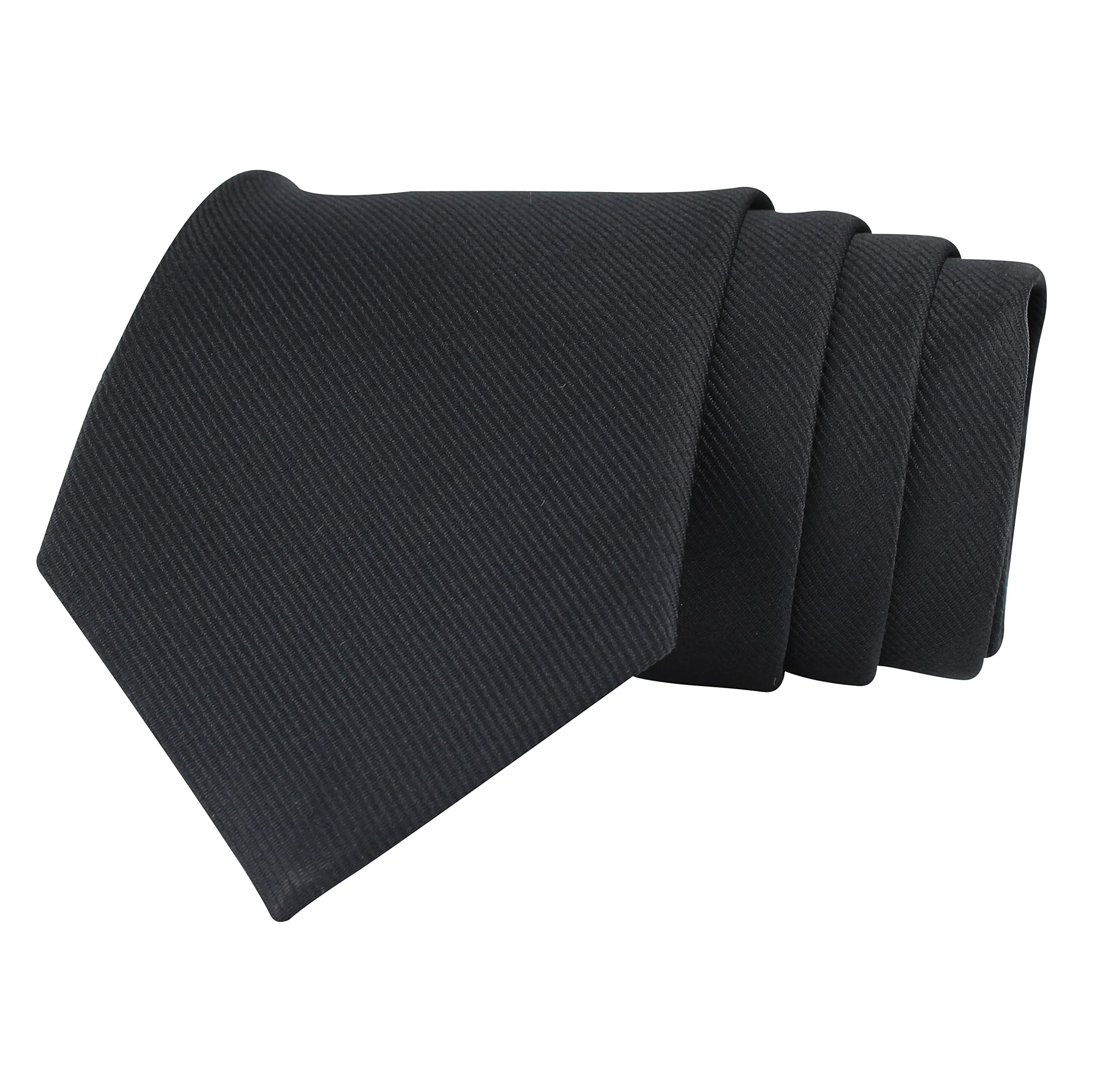 Kavove The Appealing Self Striped Black Necktie For Men-image-43