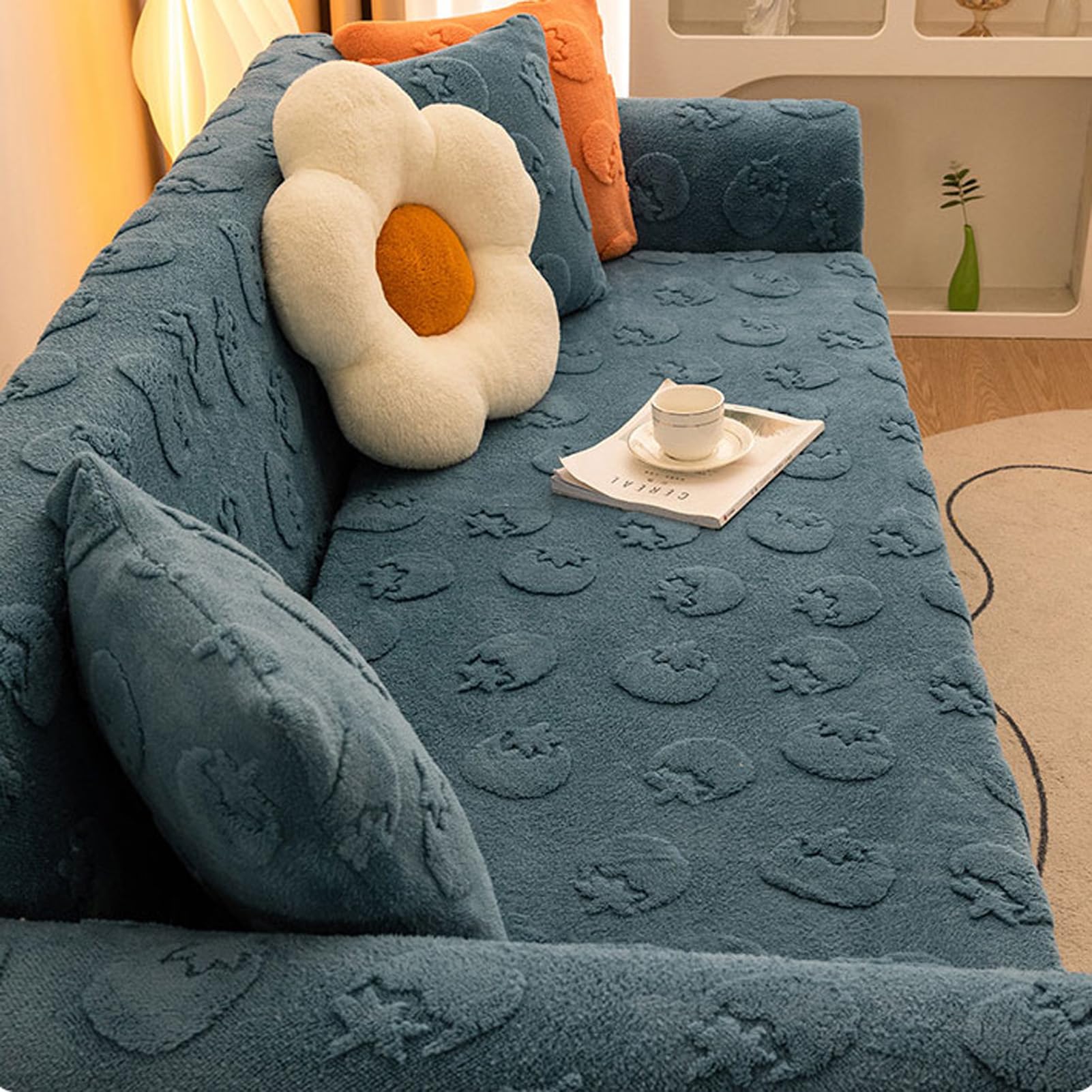 Housse de canapé en velours doux extensible universelle de 1 à 5 places