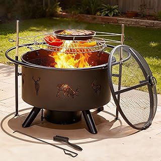 12 Cheap Fire Pit Ideas for Cozy Budget-Friendly Nights 131 NATURAL EXPRESSIONS 32 Inch Outdoor Fire Pit, Wood Burning Fire Pits wit...
