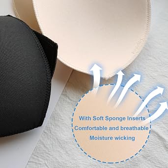 Bra Pads Inserts, Removable Sports Bra Inserts Bra Cups Inserts Padded Bra Inserts for Women's Bikini Top Swimsuit