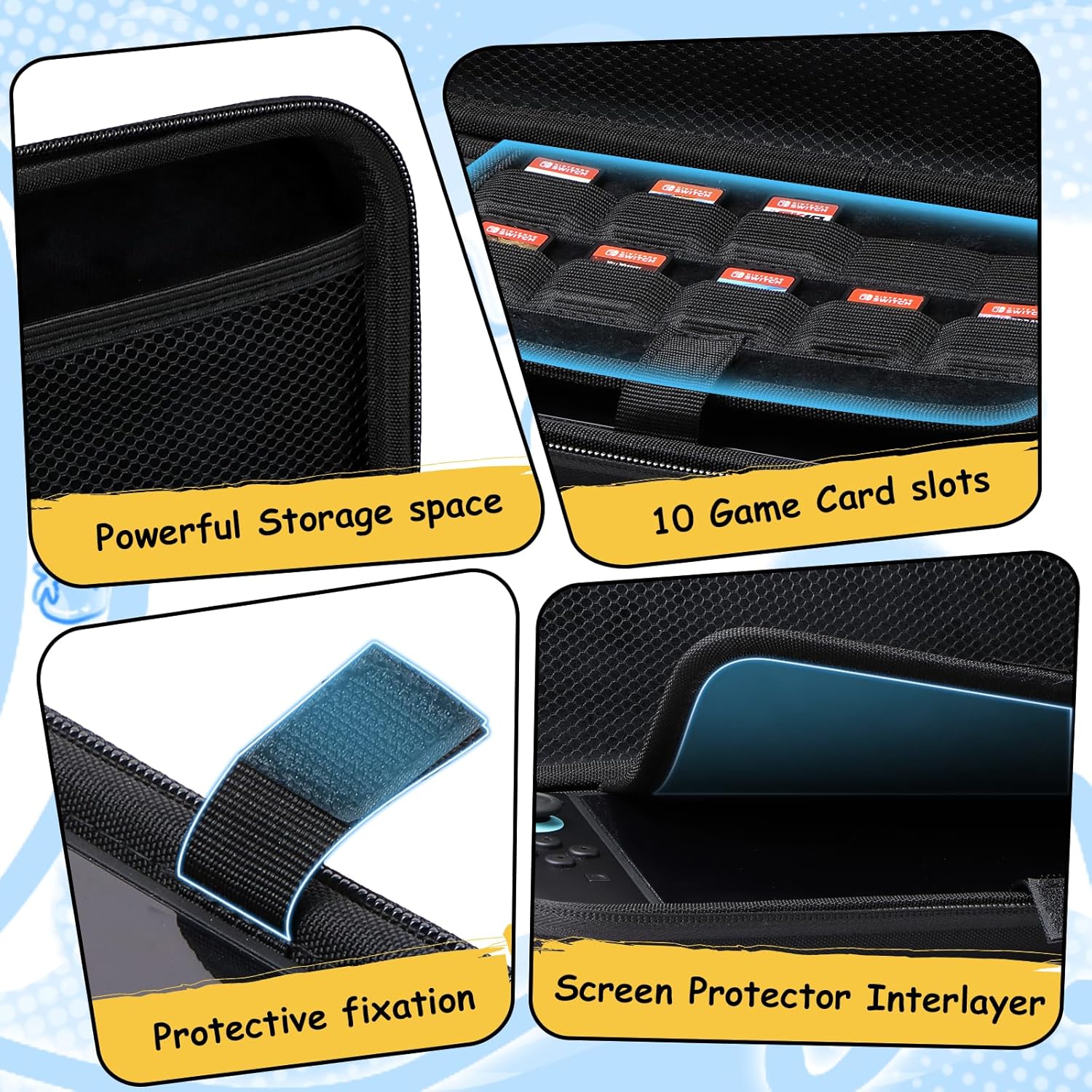 BRHE Switch 2 Carry Case Compatible with Nintendo Switch 2 Console,Large Capacity Switch 2 Travel Case, Portable Hard Switch 2 Travel Bag for Console & Accessories - Image 4